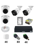Kit 4 Câmeras de Segurança Intelbras HDCVI Completo c/ DVR GRAVADOR MHDX 1208-C DUAL AUDIO